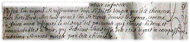 Extrait du registre de 1709